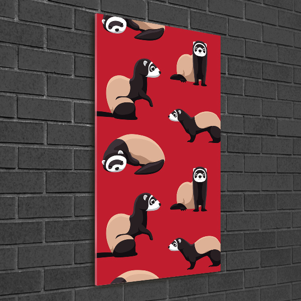 Bild aus glas vertikales Frettchen