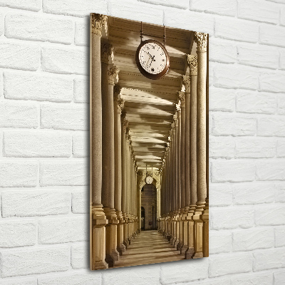 Glasbild vertikales Marktkolonnade