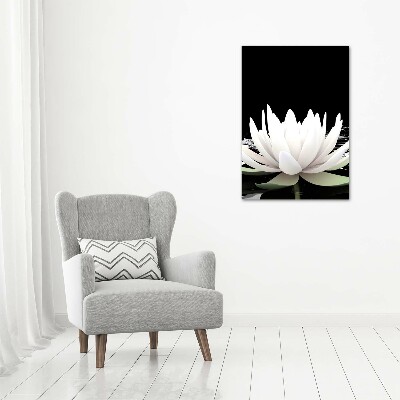 Glasbild vertikales Lotosblume
