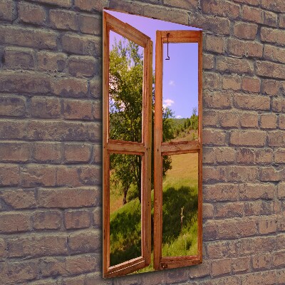 Foto auf glas vertikales Die Landschaft draußen vor dem Fenster