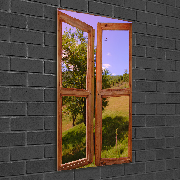 Foto auf glas vertikales Die Landschaft draußen vor dem Fenster