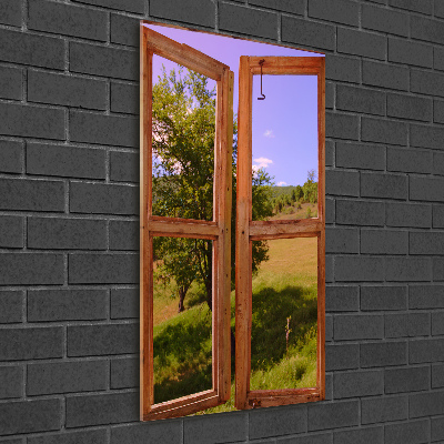 Foto auf glas vertikales Die Landschaft draußen vor dem Fenster