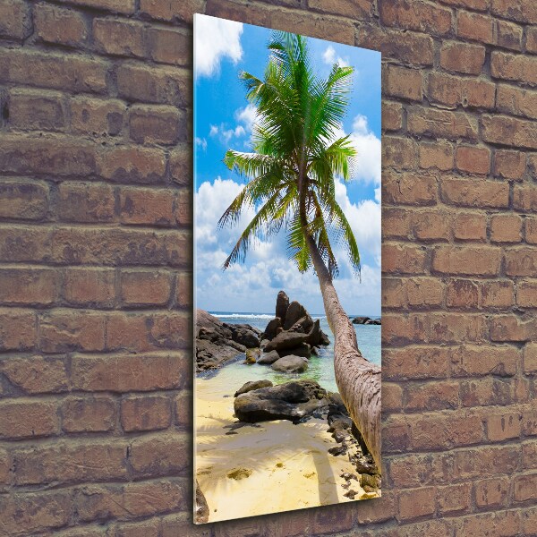 Glasbild vertikales Tropischer Strand