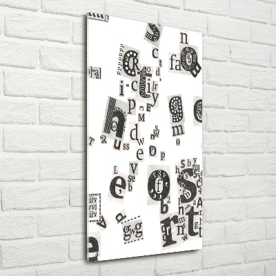 Glasbild vertikales Leserbriefe aus einer Zeitung