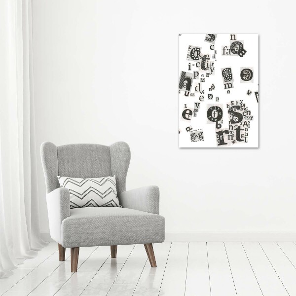 Glasbild vertikales Leserbriefe aus einer Zeitung