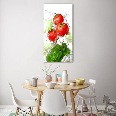 Bild aus glas vertikales Tomaten und Salat