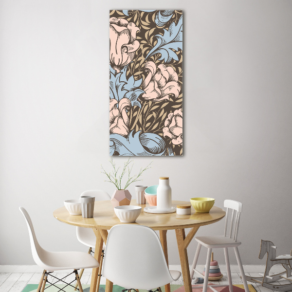 Bild aus glas vertikales Blüten und Blätter