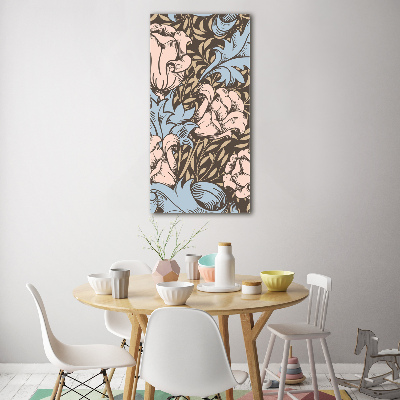 Bild aus glas vertikales Blüten und Blätter