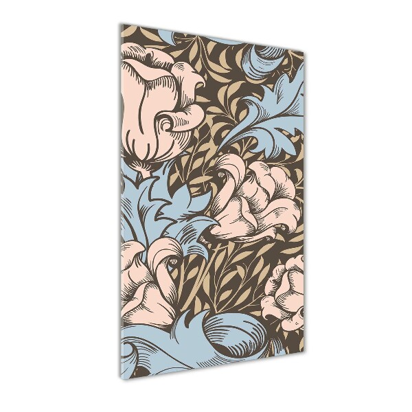 Bild aus glas vertikales Blüten und Blätter