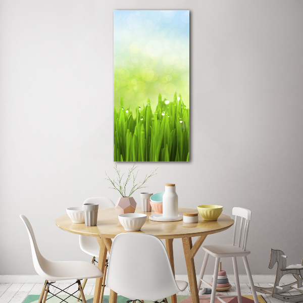 Glasbild vertikales Gras