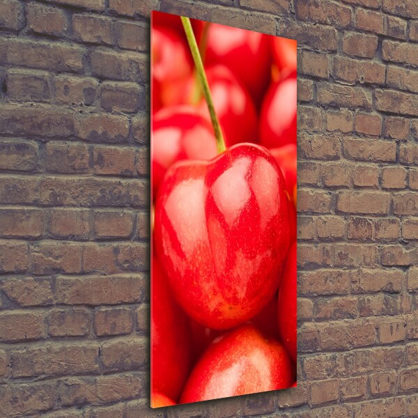 Glasbild vertikales Kirschen