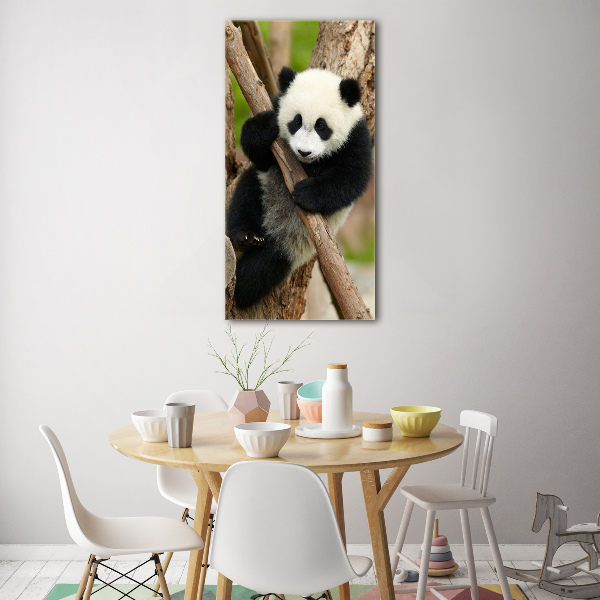 Bild aus glas vertikales Panda auf einem Baum