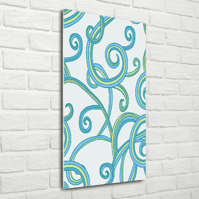 Glasbild vertikales Abstrakte Spiralen