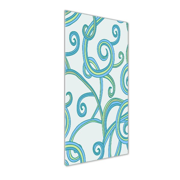 Glasbild vertikales Abstrakte Spiralen