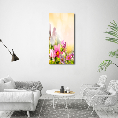 Bild aus glas vertikales Wildblumen