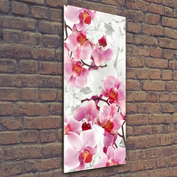 Foto auf glas vertikales Rosa Orchidee