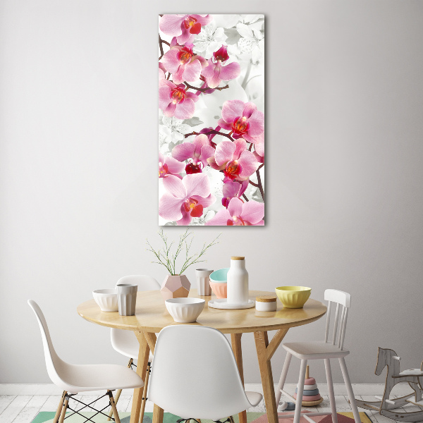 Foto auf glas vertikales Rosa Orchidee