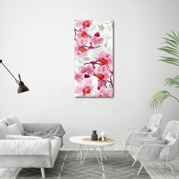 Foto auf glas vertikales Rosa Orchidee
