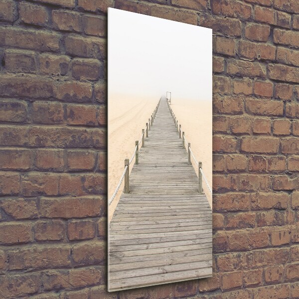 Glasbild vertikales Strandweg