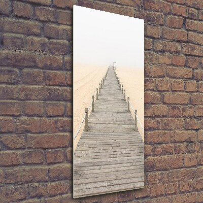Glasbild vertikales Strandweg