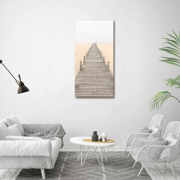 Glasbild vertikales Strandweg