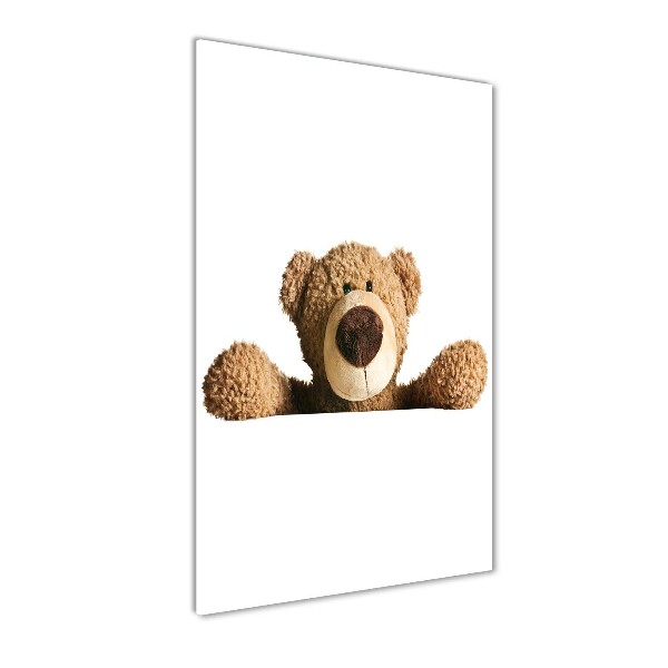 Glasbild vertikales Teddybär