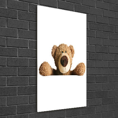 Glasbild vertikales Teddybär