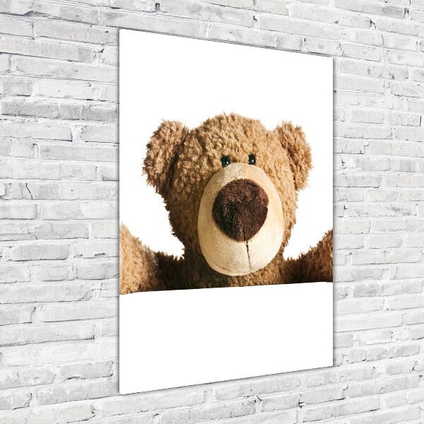 Glasbild vertikales Teddybär