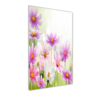 Glasbild vertikales Wildblumen