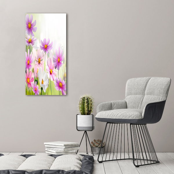 Glasbild vertikales Wildblumen