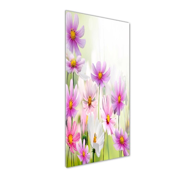 Glasbild vertikales Wildblumen