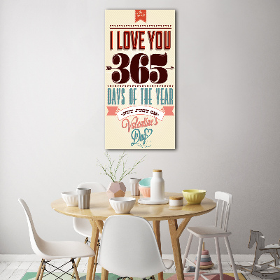 Foto auf glas vertikales Valentinstag
