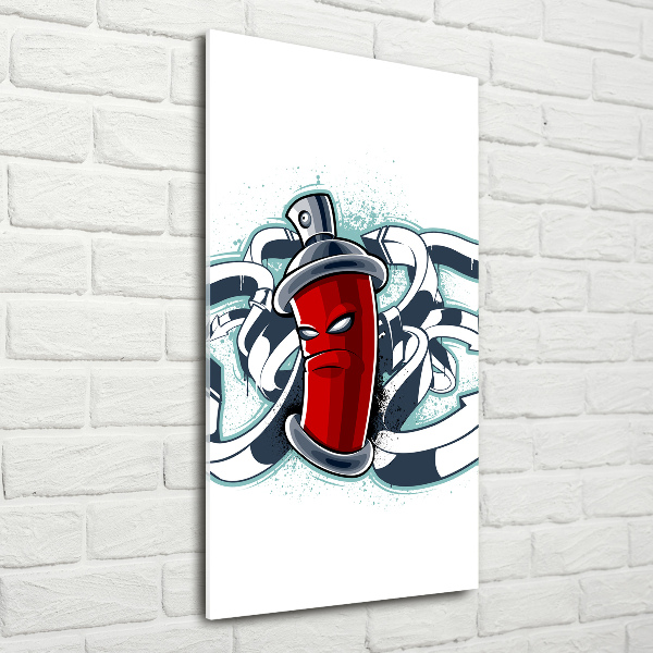 Glasbild vertikales Graffiti