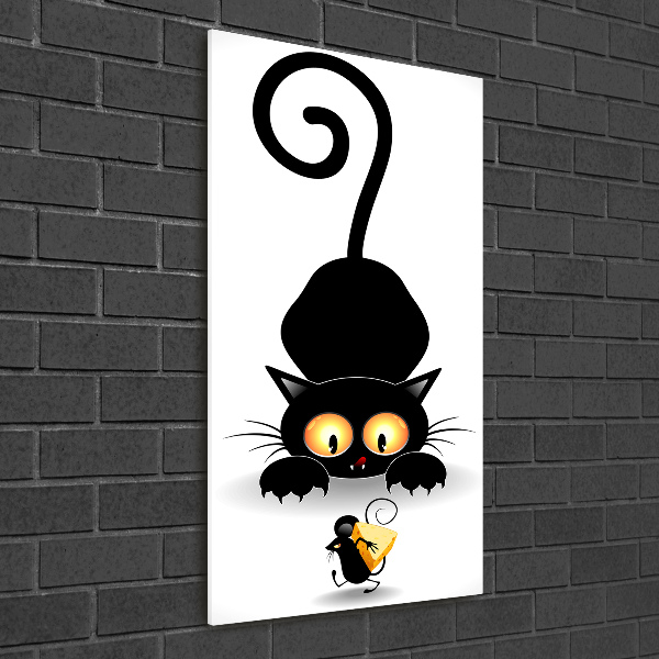 Bild aus glas vertikales Katz und Maus