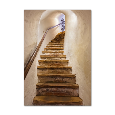 Glasbild vertikales Treppe im Schloss
