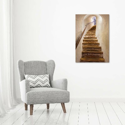 Glasbild vertikales Treppe im Schloss