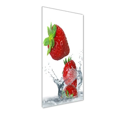 Foto auf glas vertikales Erdbeeren