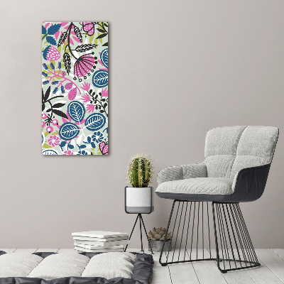 Glasbild vertikales Blumen