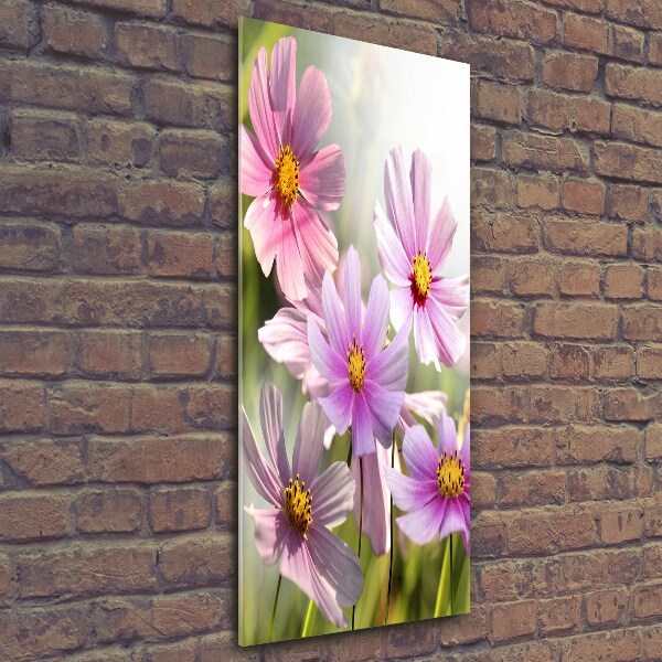 Glasbild vertikales Wildblumen