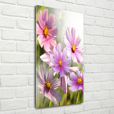 Glasbild vertikales Wildblumen
