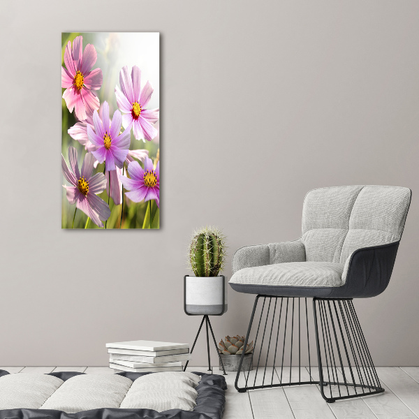 Glasbild vertikales Wildblumen