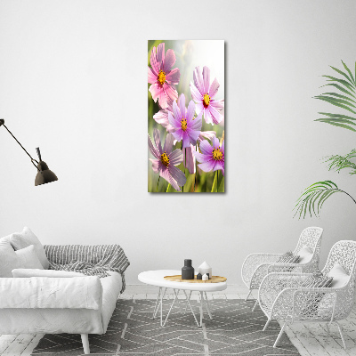 Glasbild vertikales Wildblumen