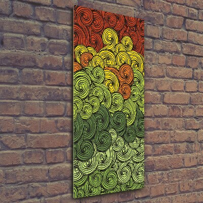 Glasbild vertikales Bunte Wellen