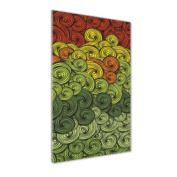 Glasbild vertikales Bunte Wellen