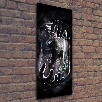 Bild aus glas vertikales Schmetterlinge im Glas