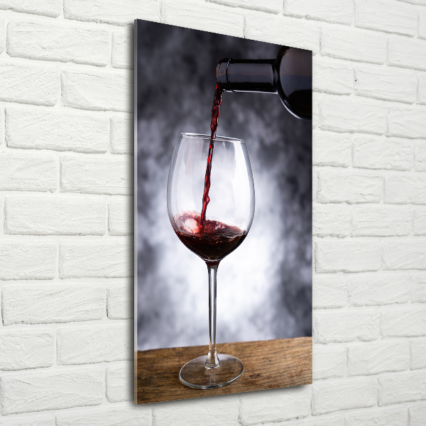 Glasbild vertikales Rotwein
