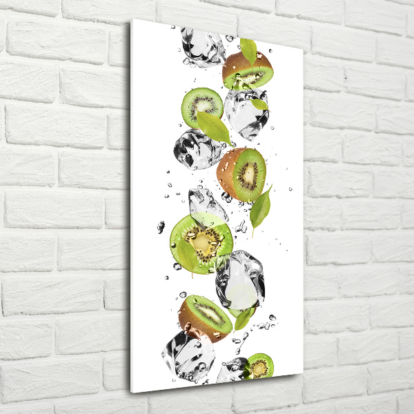 Foto auf glas vertikales Kiwi und Wasser