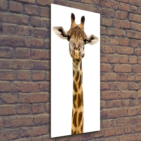 Glasbild vertikales Giraffe