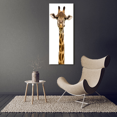 Glasbild vertikales Giraffe