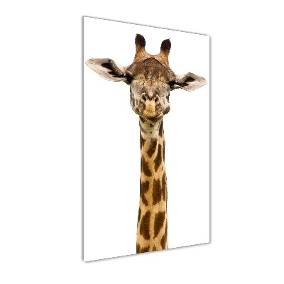 Glasbild vertikales Giraffe